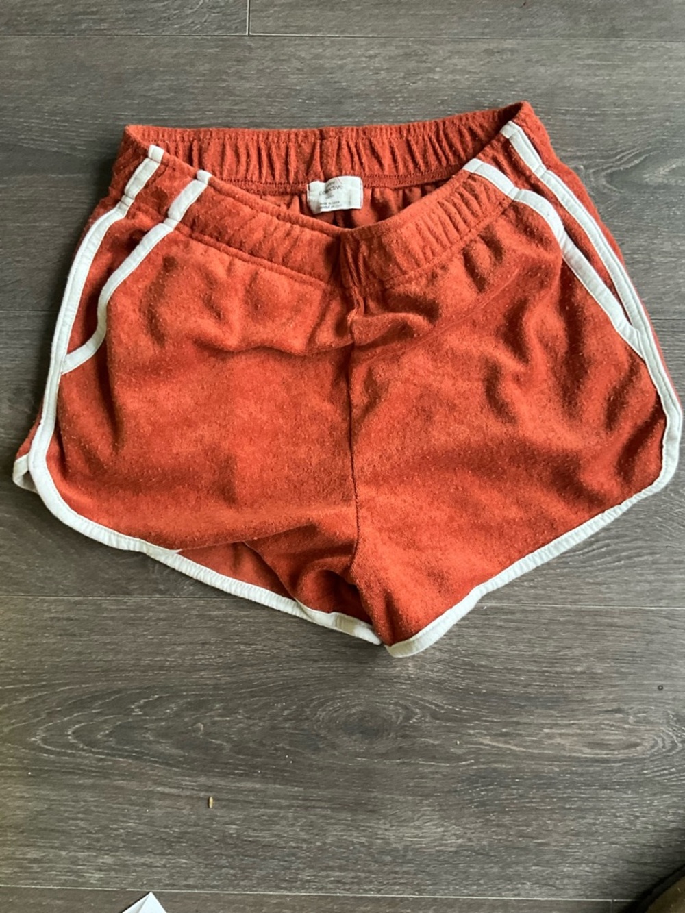 Ardene Rust Terry Athletic Shorts with White Trim